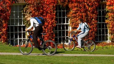 Students biking