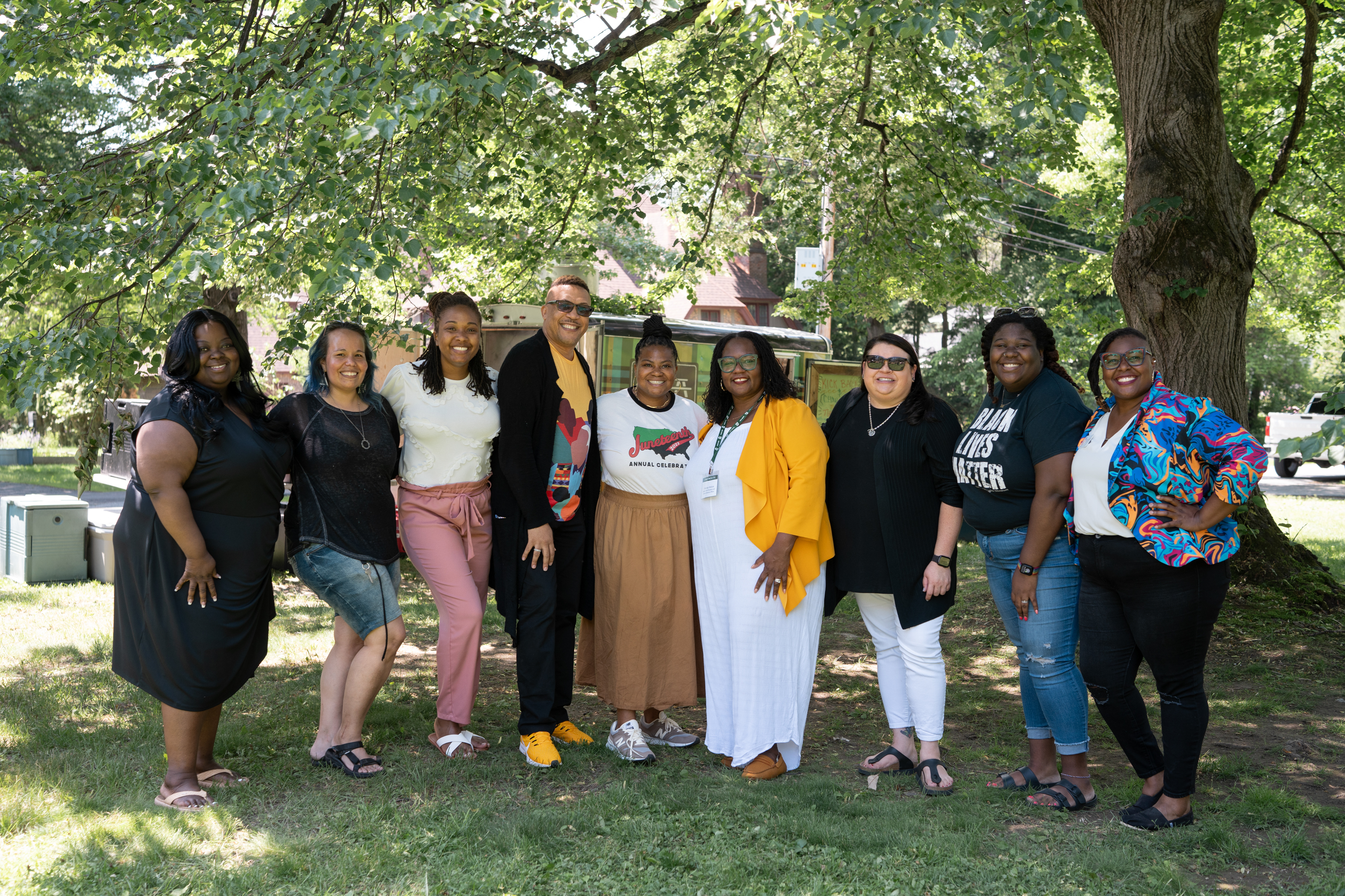 Dartmouth community members pose for photo on Juneteenth