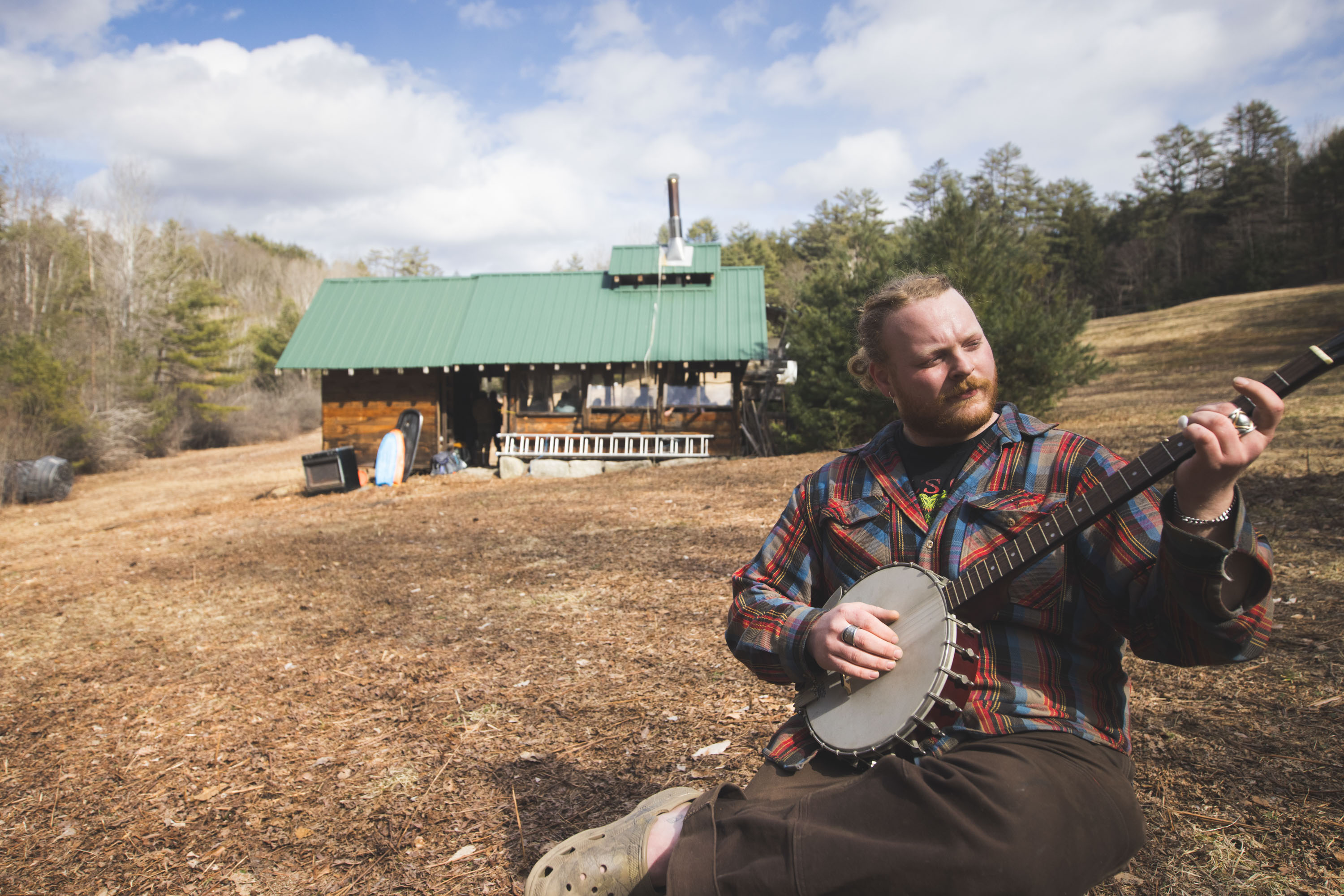 Theodore Castellani playing banjo