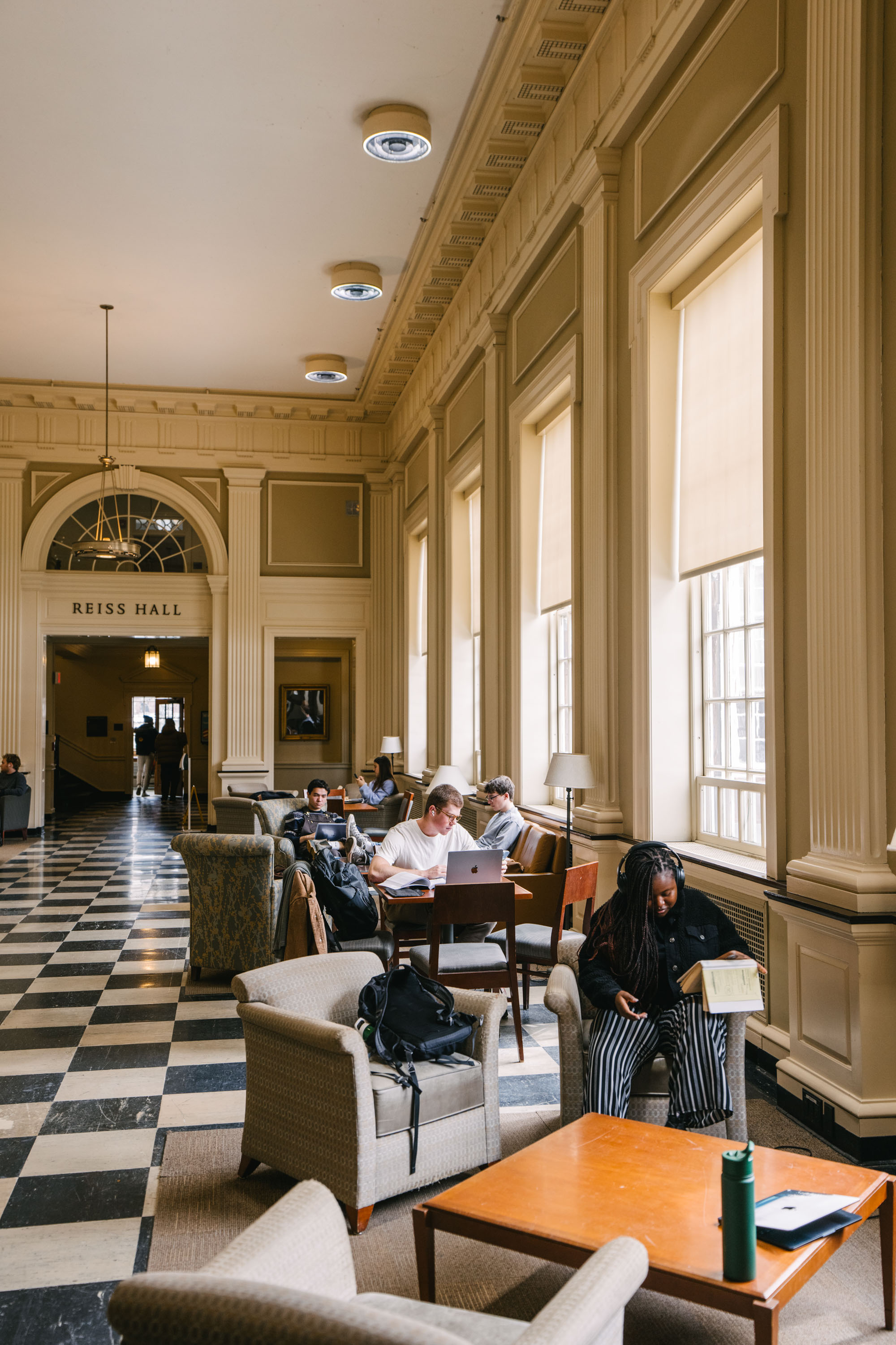 Students study in Reiss Hall.