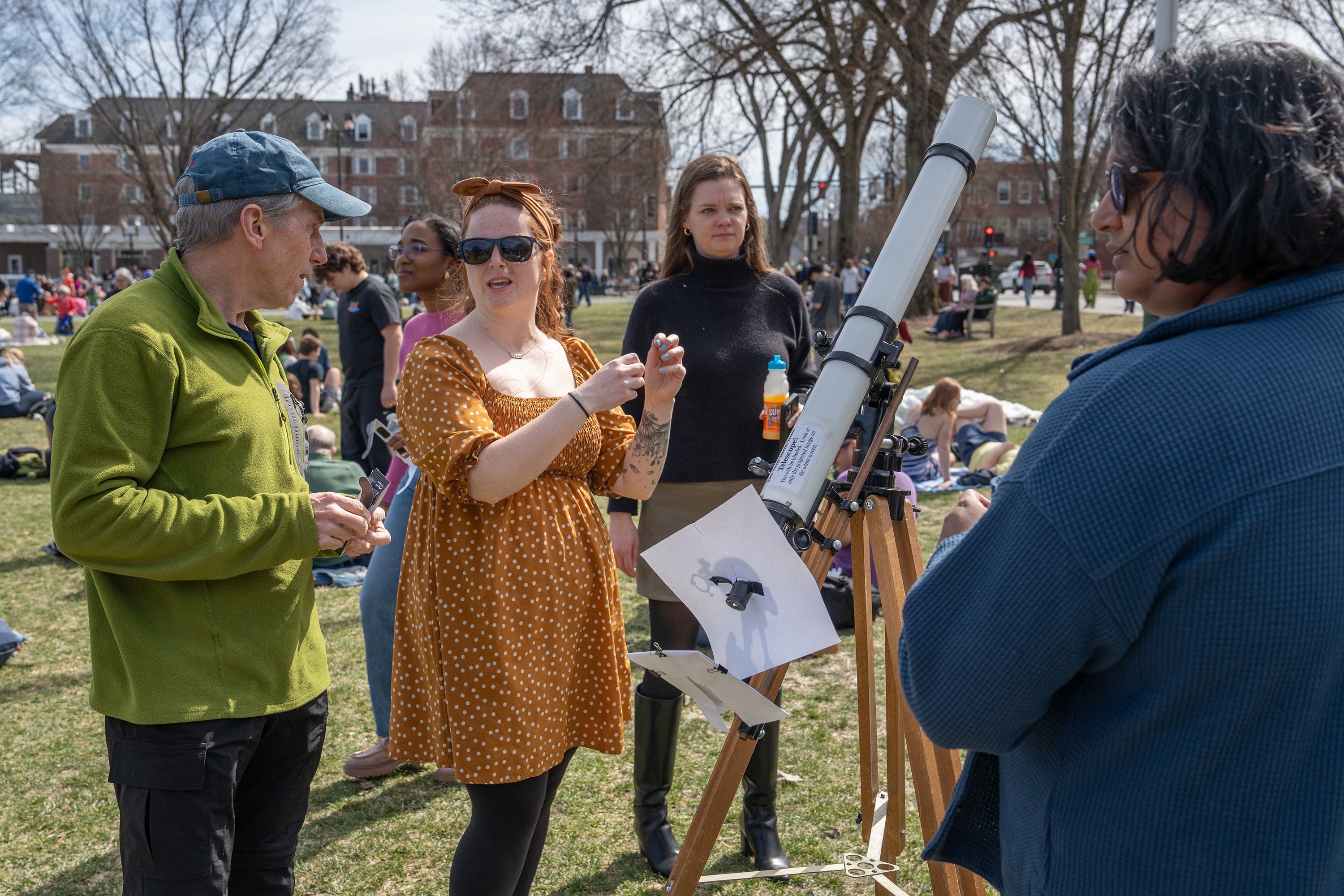 Students and staff on the Dartmouth Green