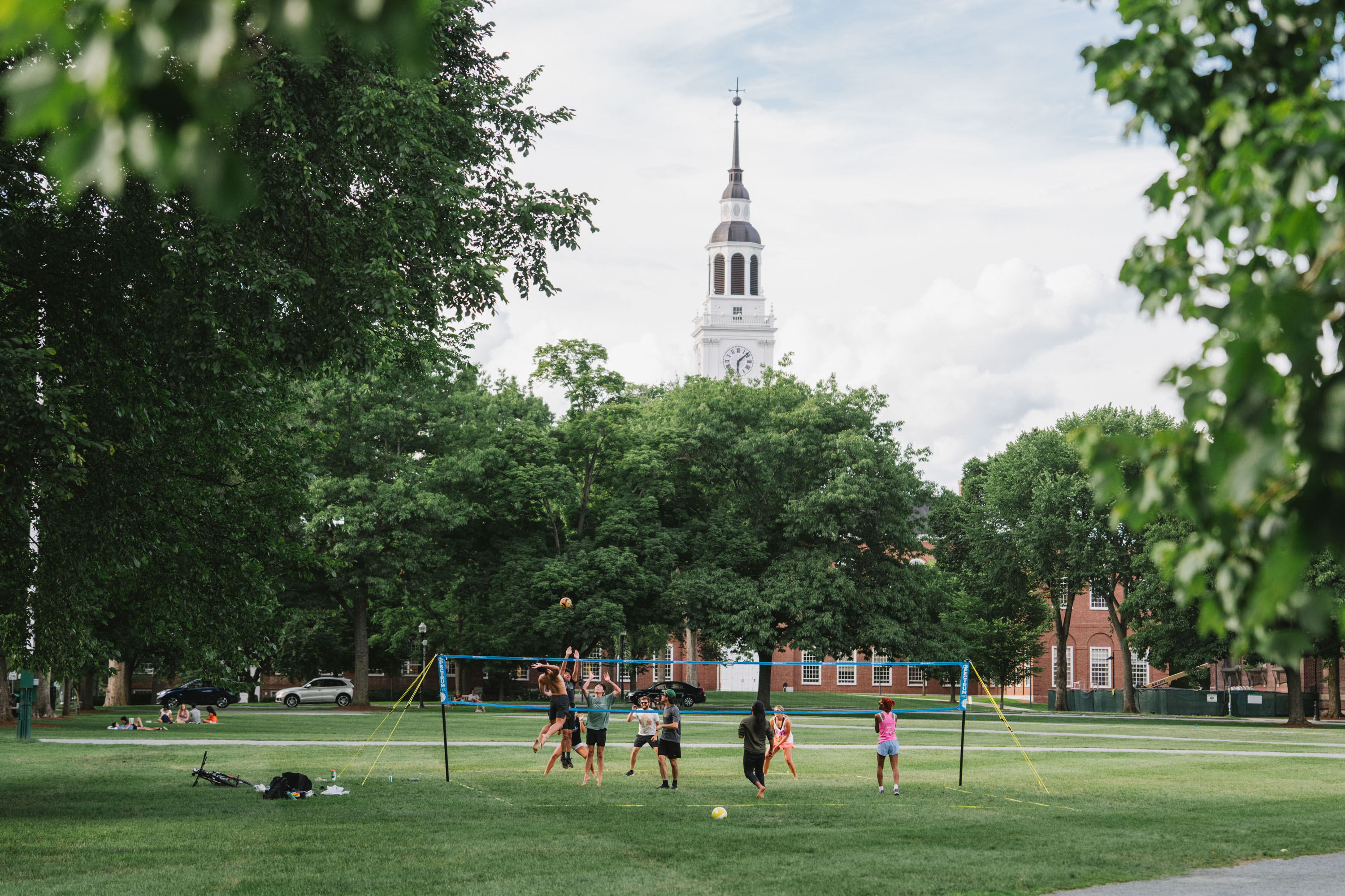 Students play Volleyball on the Green.