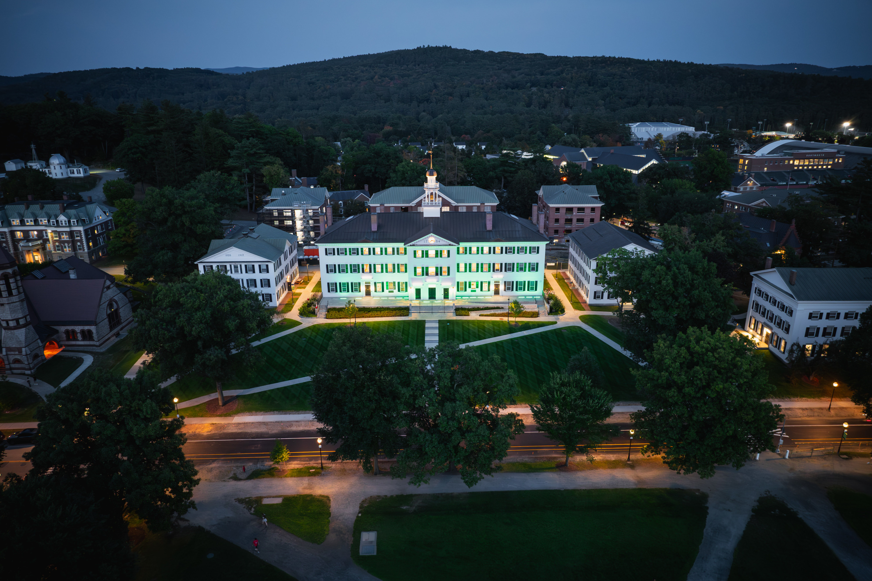 Dartmouth Hall at night