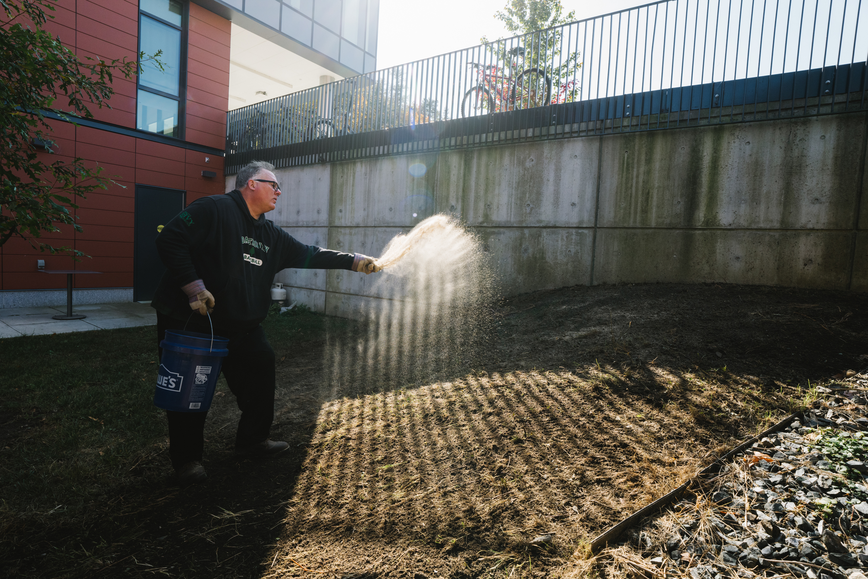 David Hammond spreading seeds