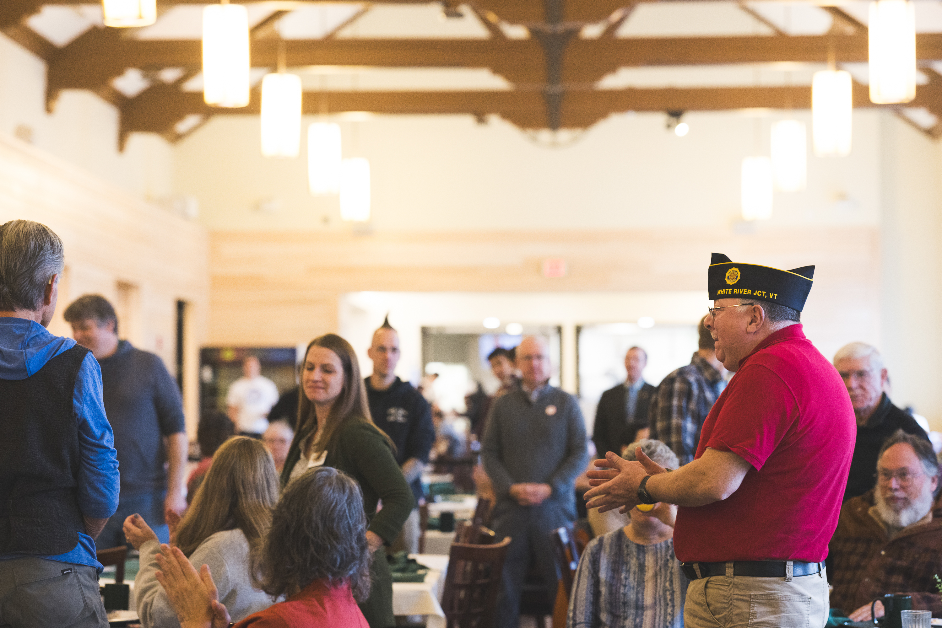 Veterans receiving thanks from the community