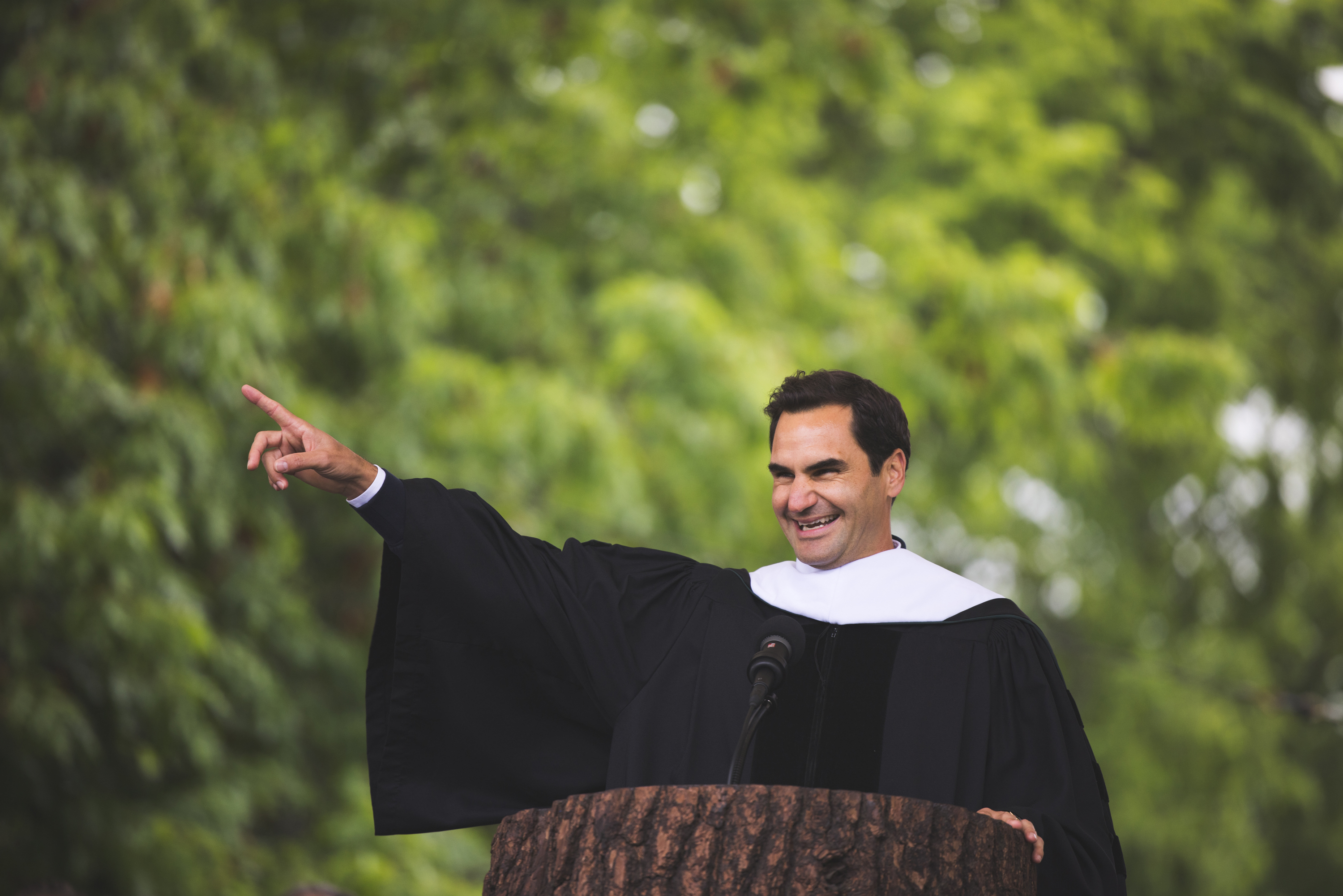 Roger Federer on stage