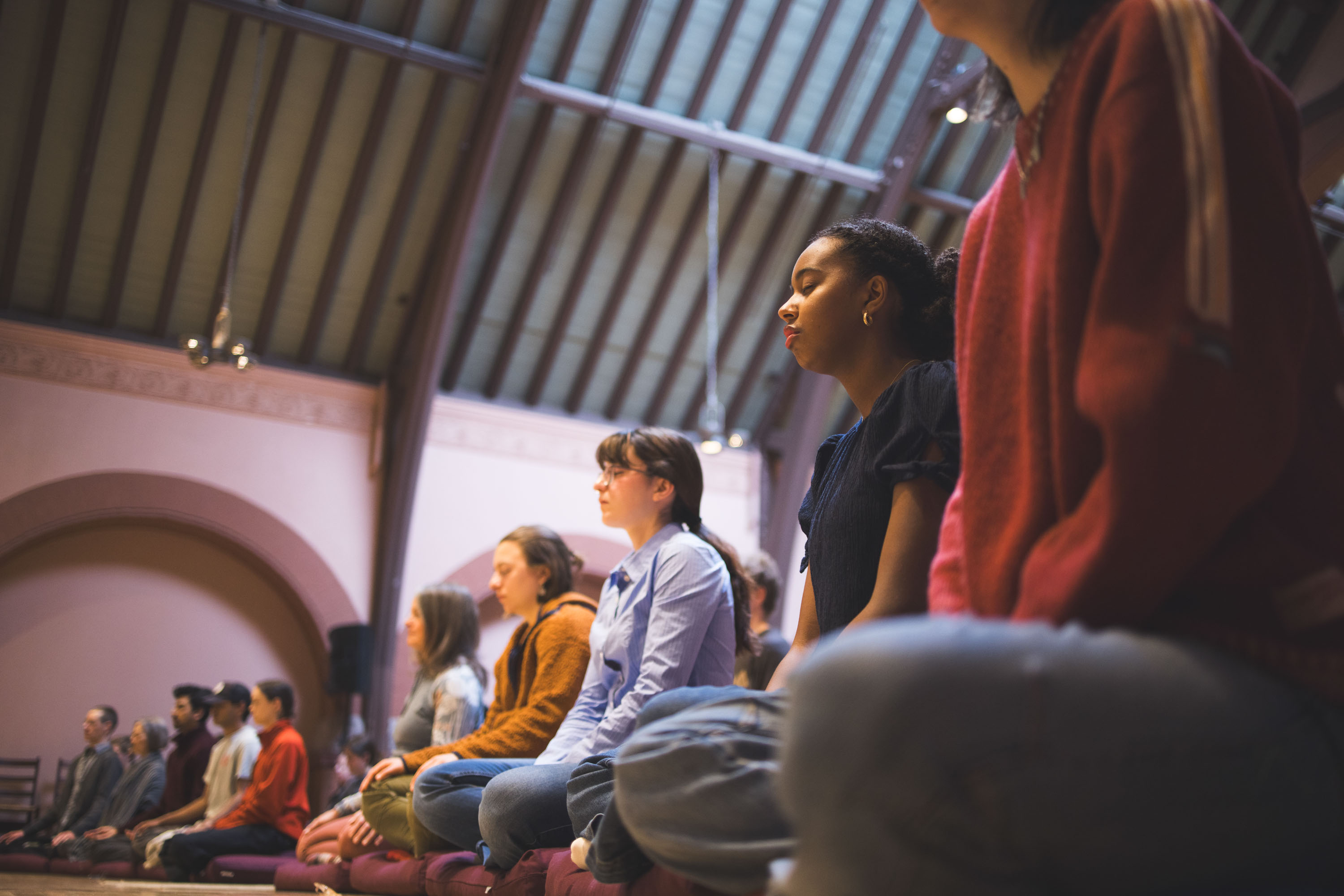 People meditating