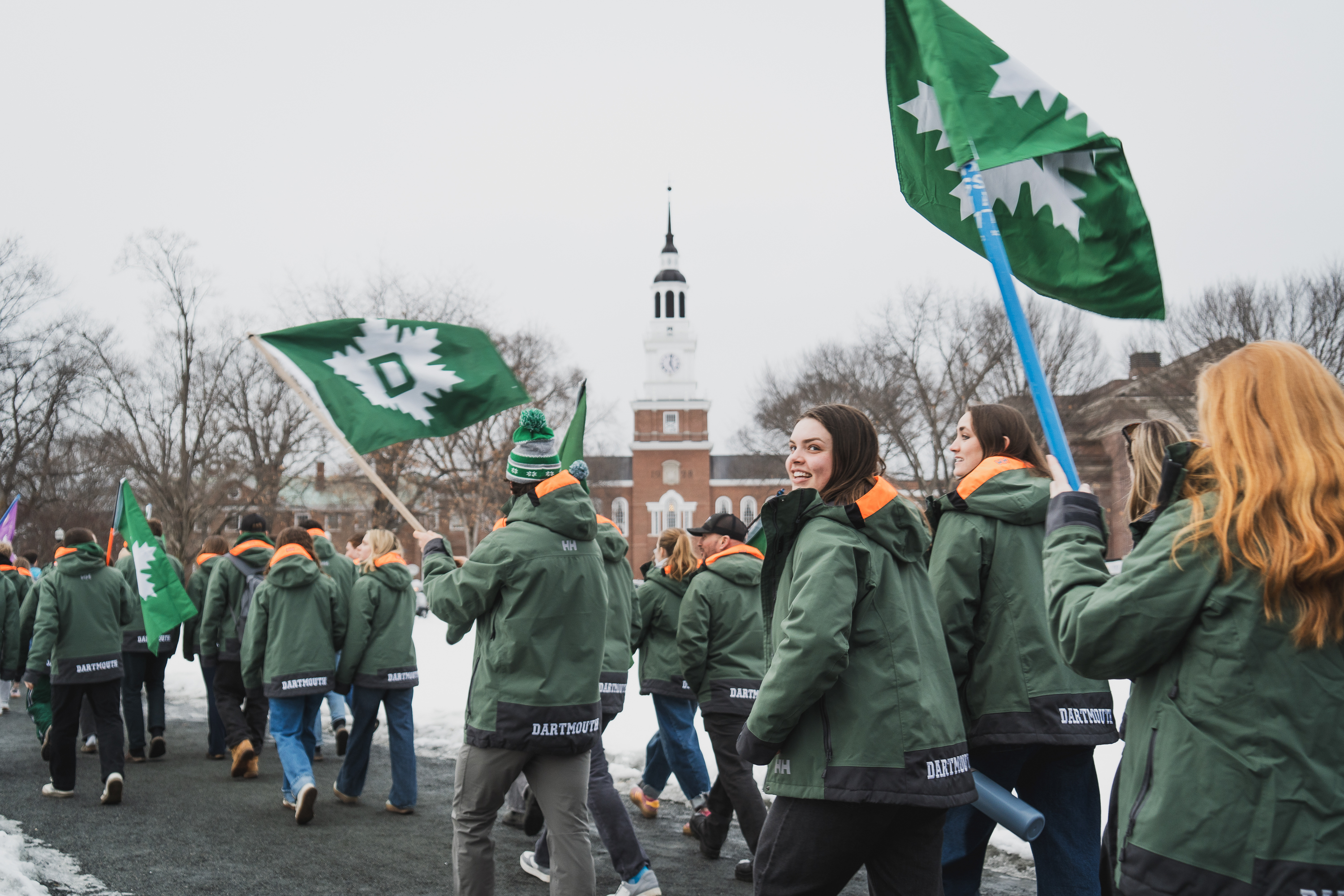 Dartmouth ski team at opening ceremony