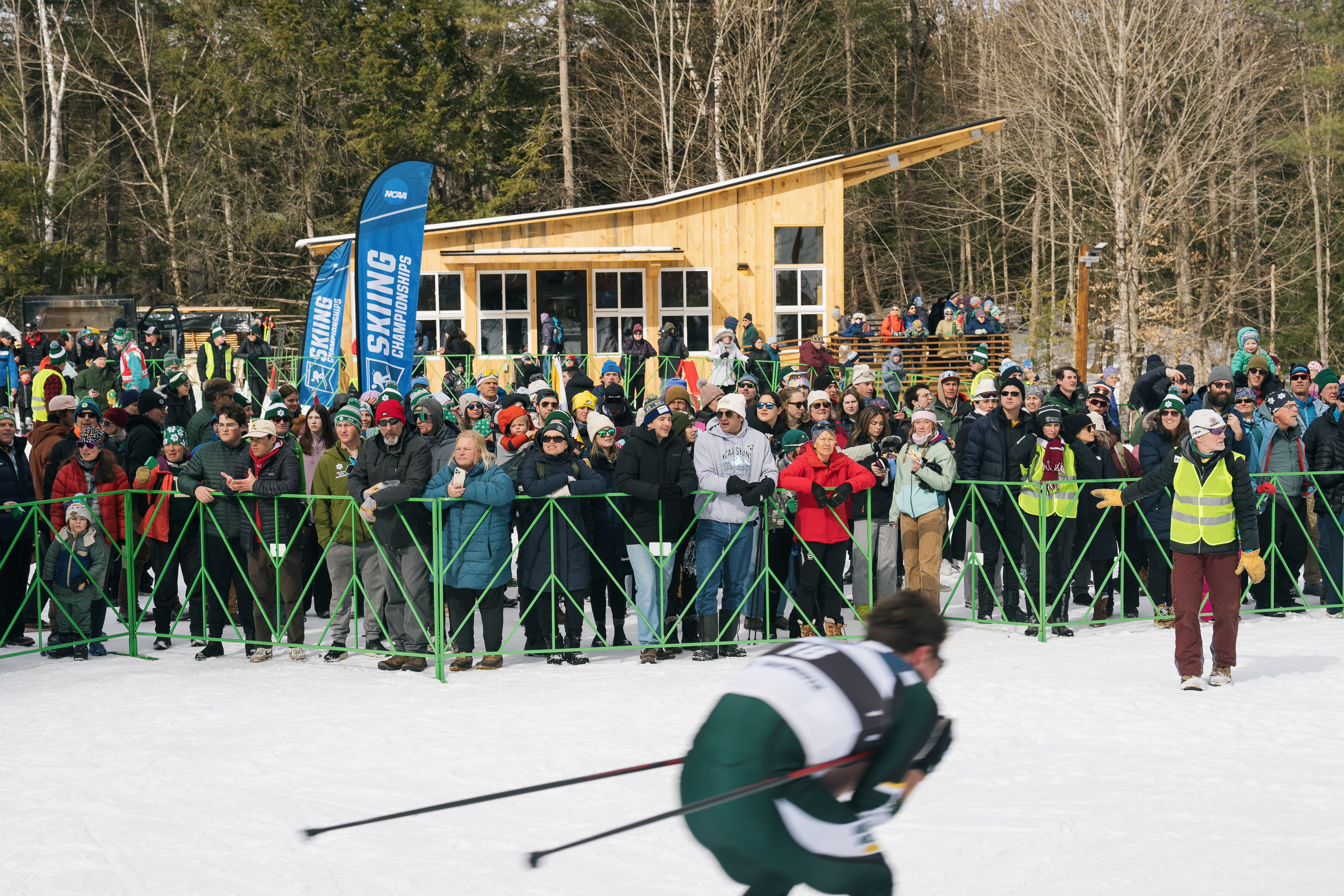 Skiers came to the finish line in front of hundreds of supporters