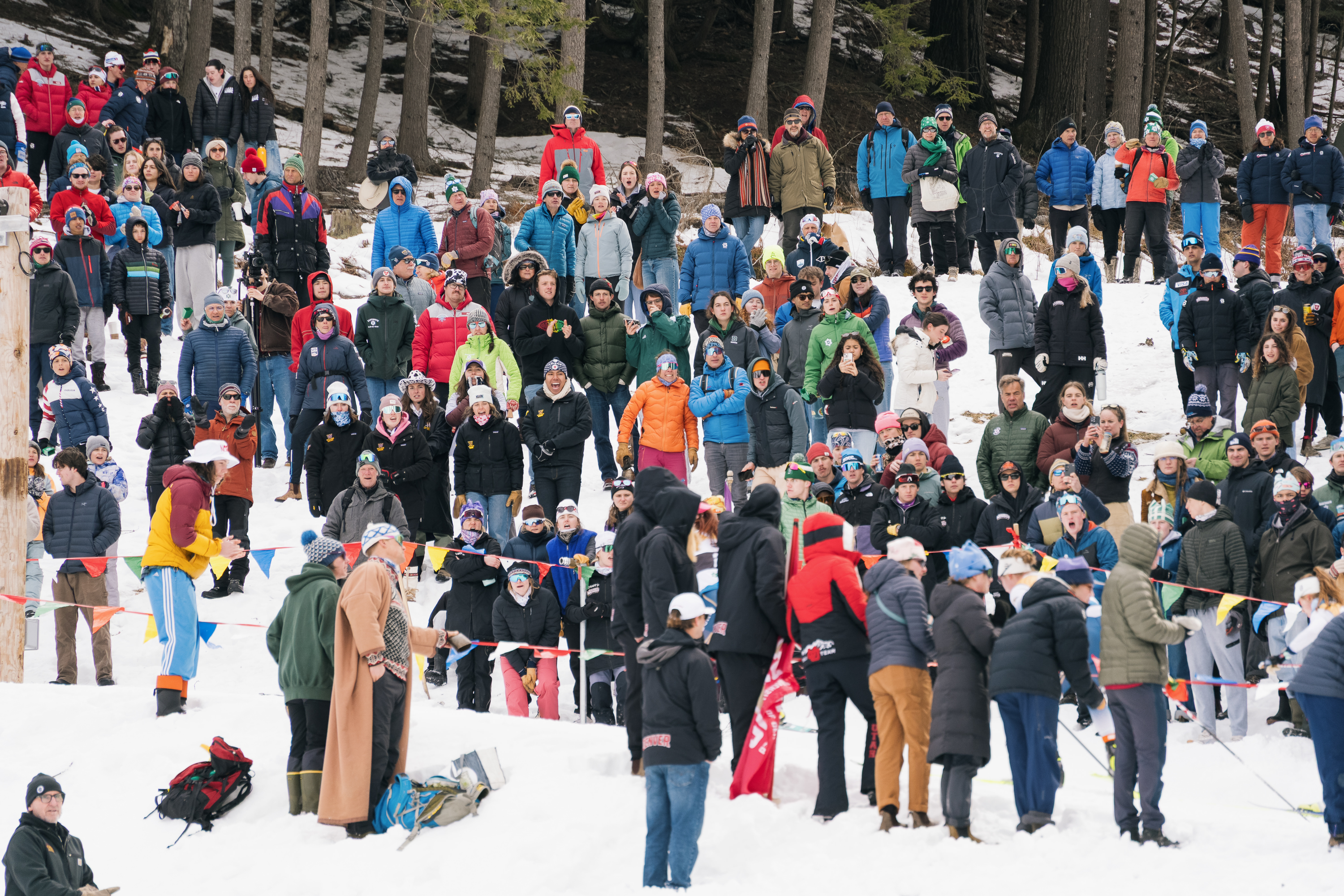 Crowd of spectators at Oak Hill for the 20K Freestyle nordic events.
