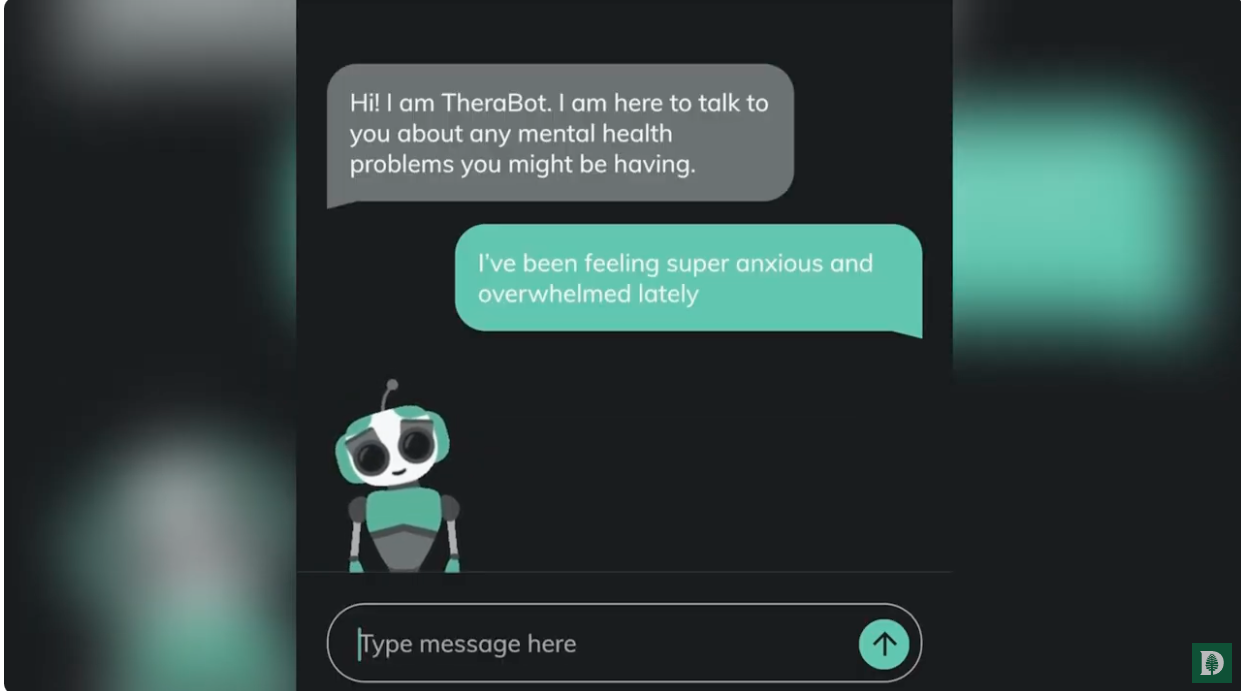 Therabot chats with a person experiencing anxiety