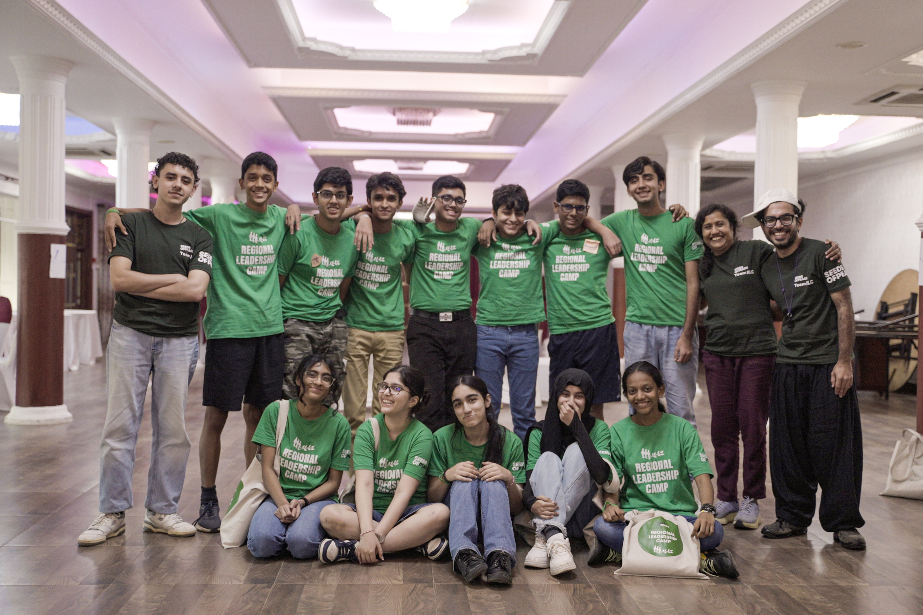 Seeds of Peace cmpers preparing for a group challenge