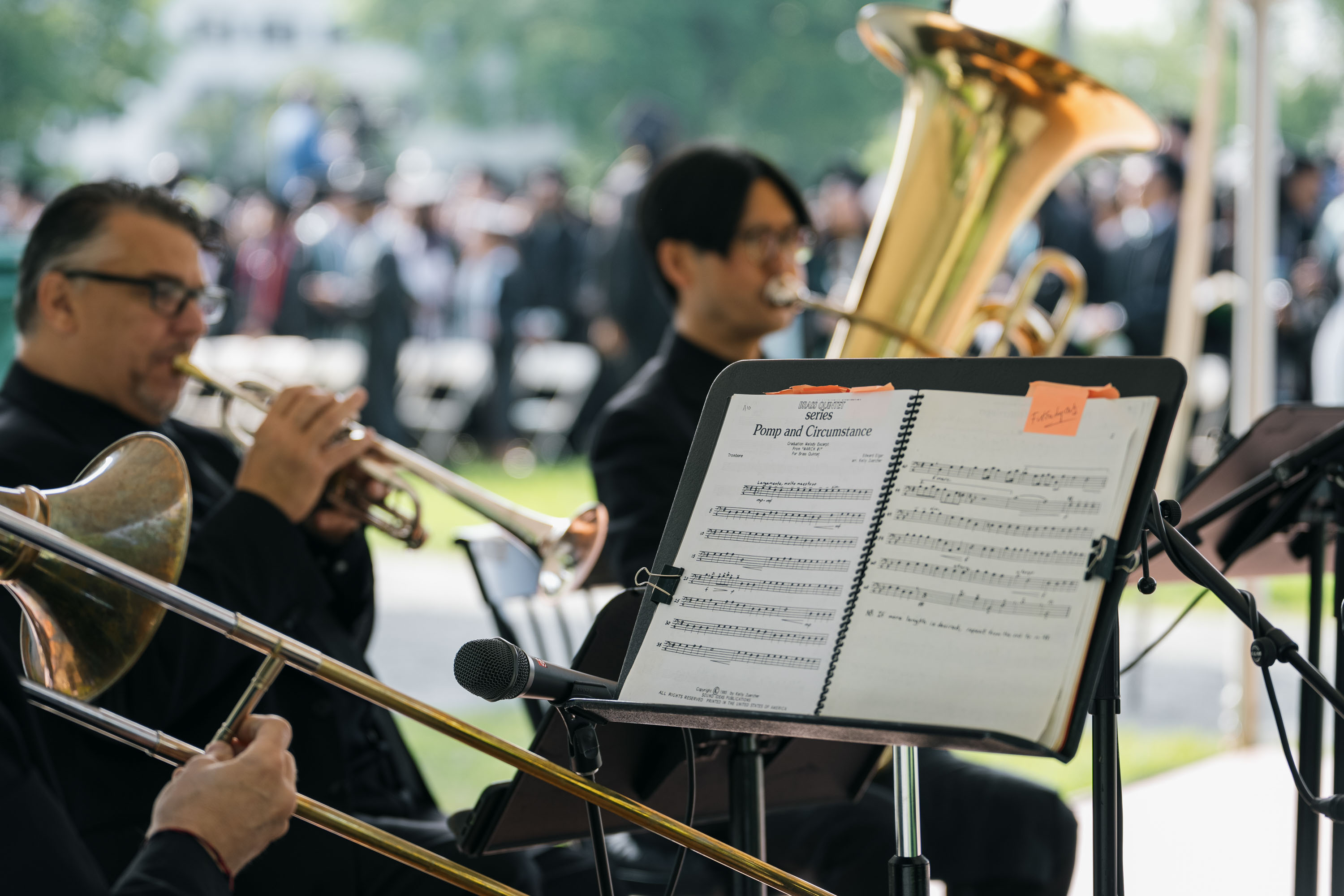 Brass band plays "Pomp and Circumstance"