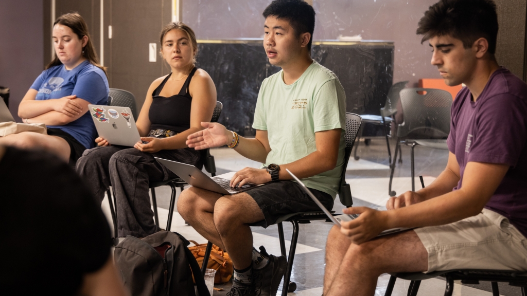 Student leaders prepare for first-year trips.