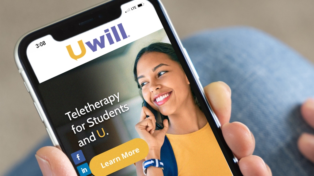 Uwill webpage on a cellphone