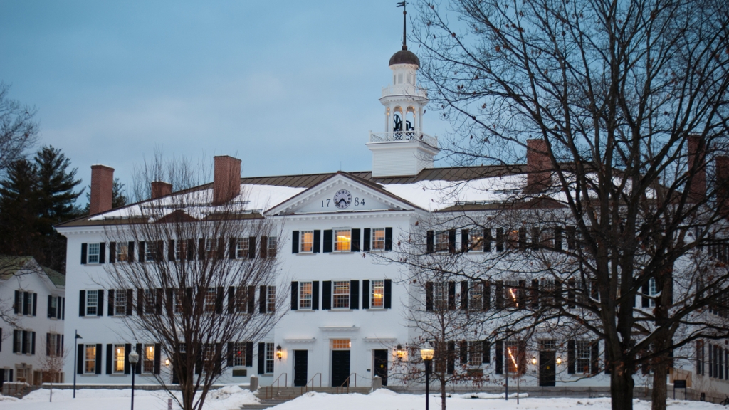 Dartmouth Hall in the winter