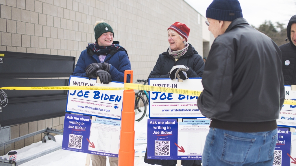 Hanover Democrats outside the polls.