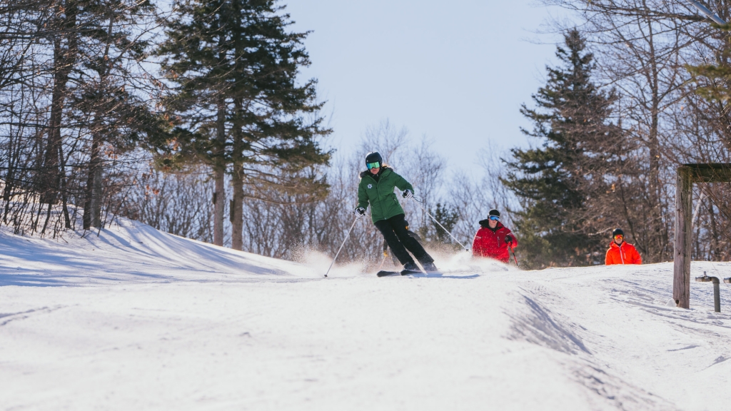 President Beilock skiing