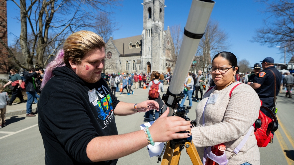 Department of Physics and Astronomy graduate students Kai Herron and Aylin Garcia Soto