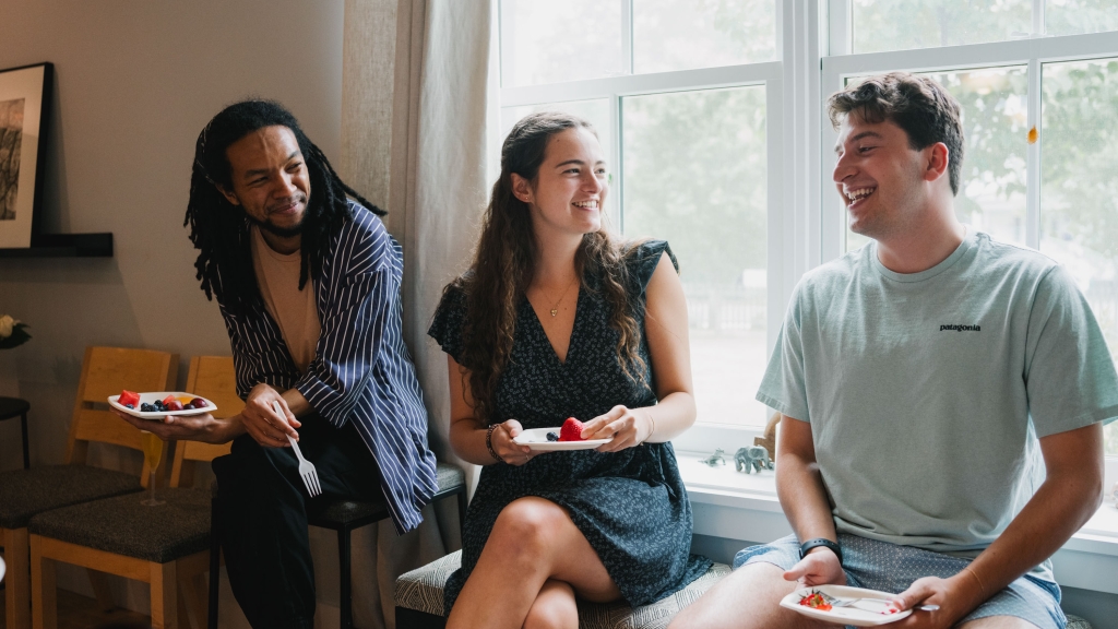 Members of South House chat together