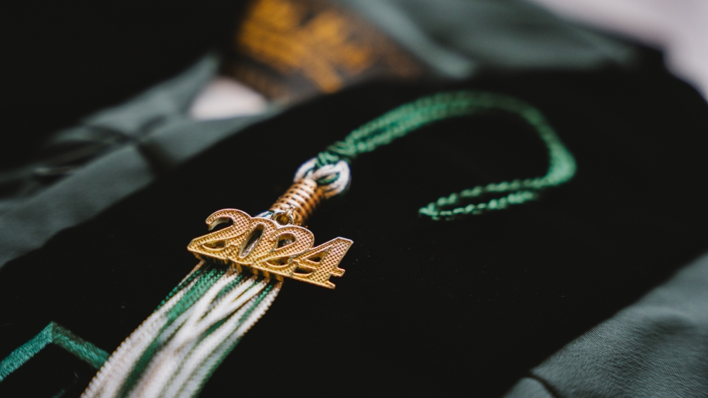 A tassel laid upon this years regalia.