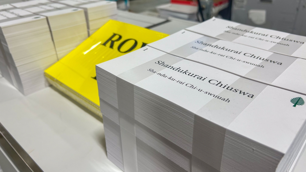 Cards with graduate names and pronunciation
