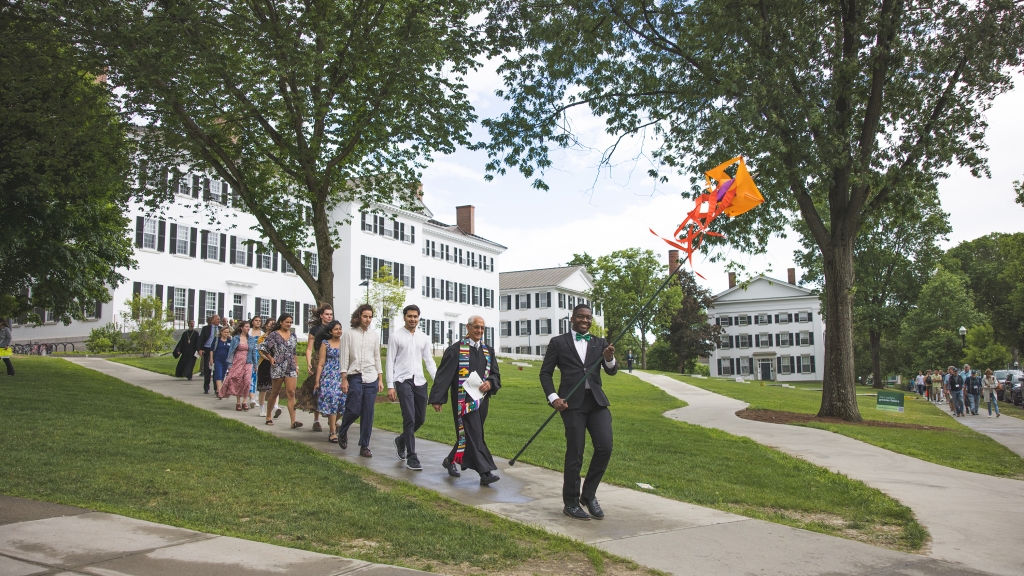 Anthony Fosu '24 leads the baccalaureate procession