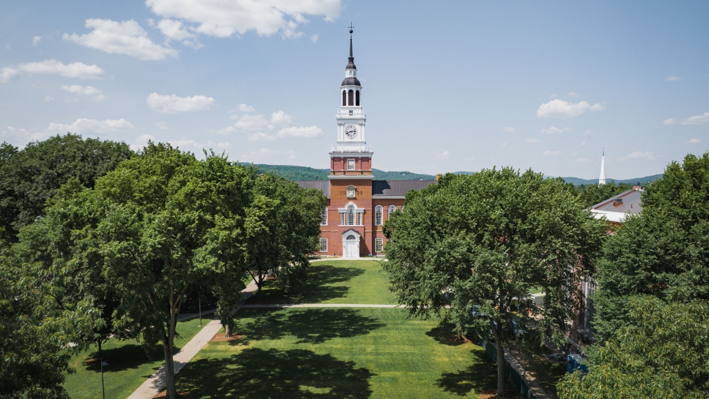 Aerial shot of Baker Library