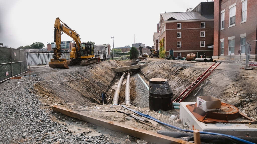 Piping being installed