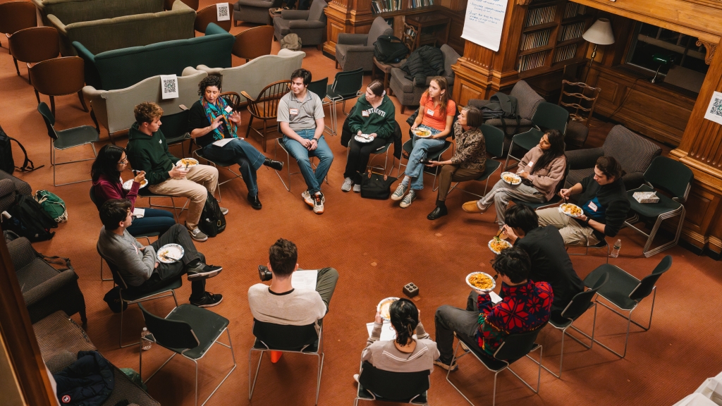 Kristi Clemens leading a discussion
