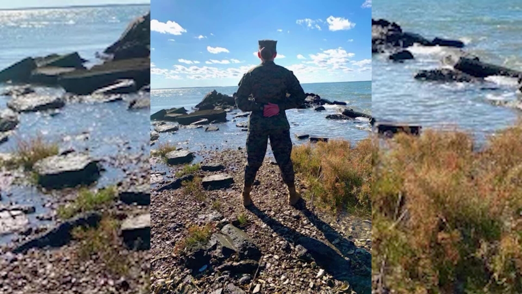 Veteran looking at the ocean
