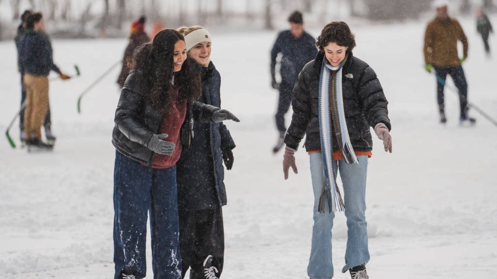 Students skate on Occom pond