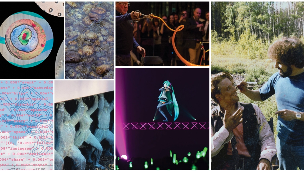 A collage of artwork from the Arts Integration Initiative