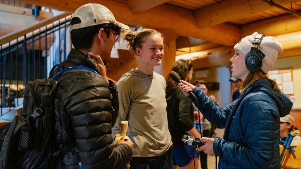 Eliza Dunn interviewing students