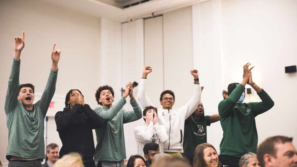Students cheering